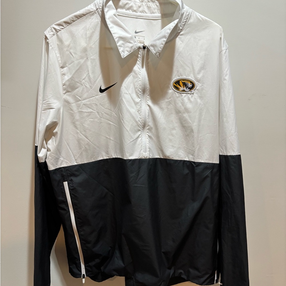 Nike On Field Missouri Tigers Men's Black and White Windbreaker